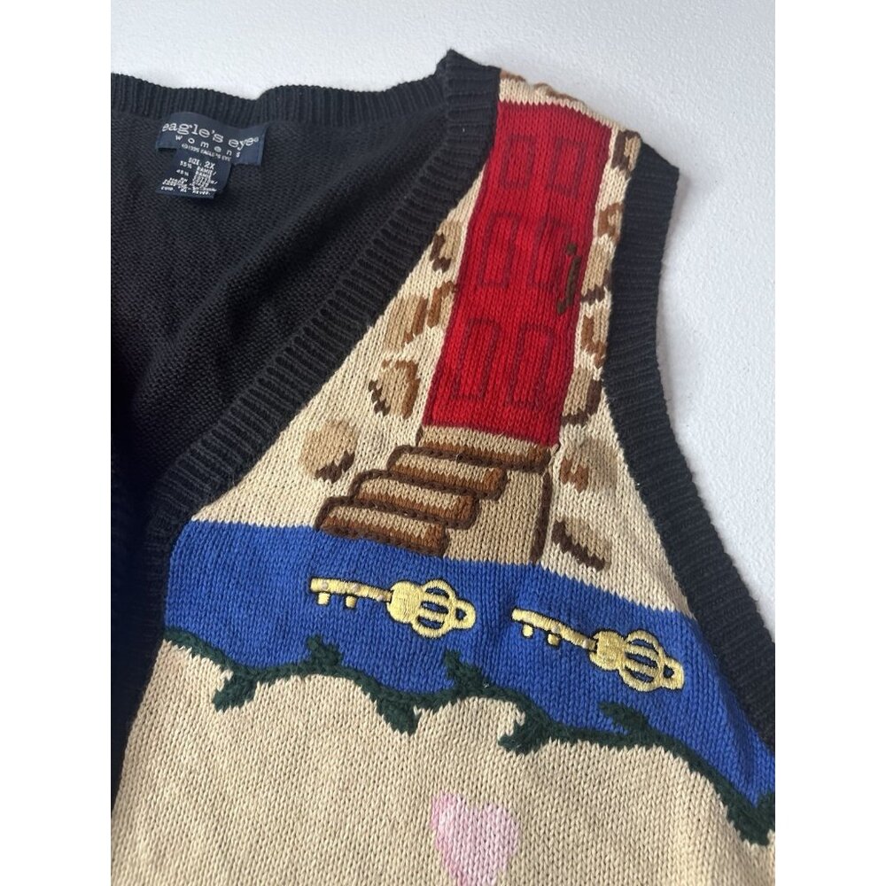 Vtg‎ Eagles Eye Sweater Vest Home Sweet Home Size 2x - Picture 8 of 14